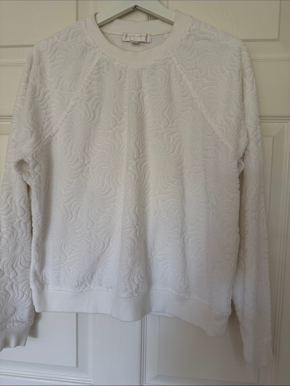 Spiritual Gangster Textured White Crewneck Sweatshirt
